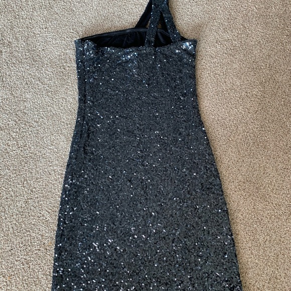 Aqua sequence one shoulder dress - Picture 2 of 3